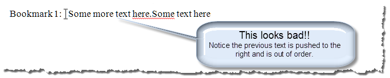 insert text in bookmark 4