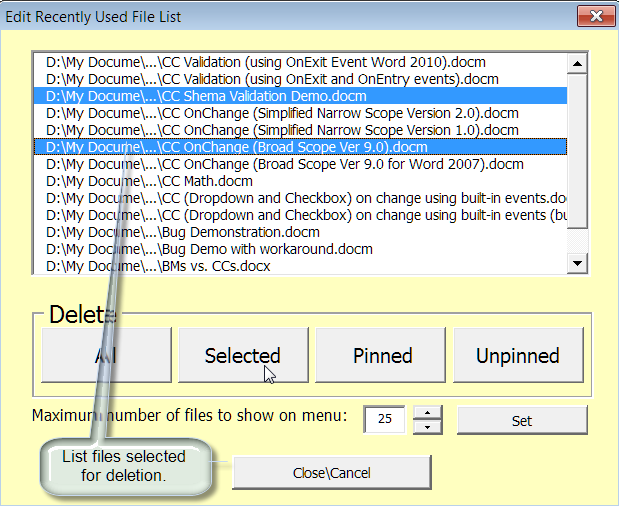 recently used files editor 3